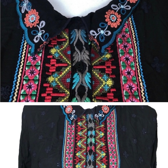 Johnny Was super nice Embroidered Black Tunic Size XXL - Picture 2 of 4